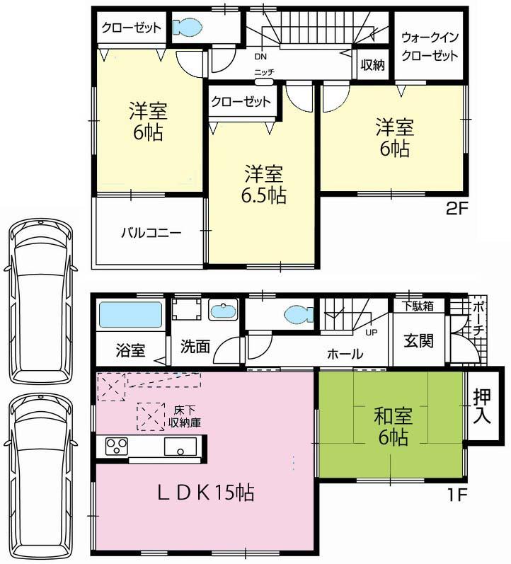 Floor plan. (No. 3 locations), Price 27,800,000 yen, 4LDK, Land area 126.48 sq m , Building area 96.15 sq m