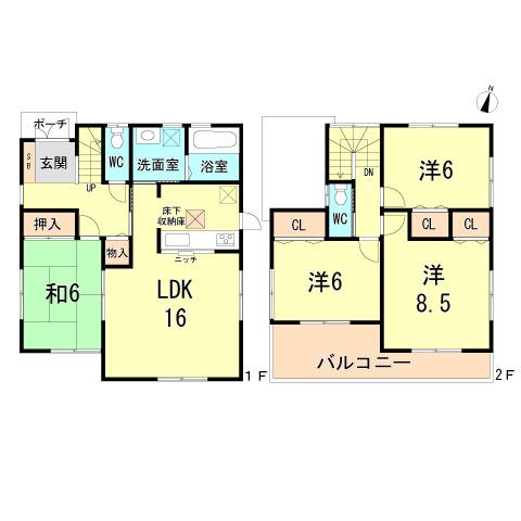 Floor plan. 26,800,000 yen, 4LDK, Land area 191.95 sq m , Building area 98.82 sq m