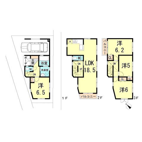 Floor plan. 34,800,000 yen, 4LDK, Land area 57.9 sq m , Building area 110.68 sq m