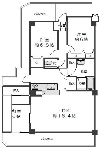 Floor plan. 3LDK, Price 14.5 million yen, Occupied area 81.81 sq m , Balcony area 27.63 sq m