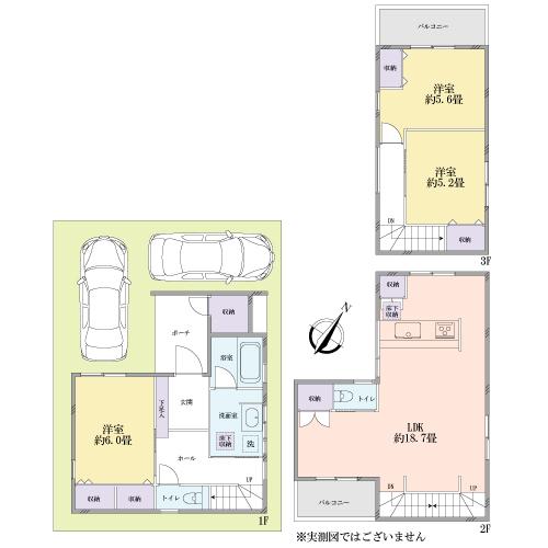 Floor plan. 35,800,000 yen, 3LDK, Land area 79.58 sq m , Building area 96.67 sq m 3LDK !! Parking space two possible (by car) !!