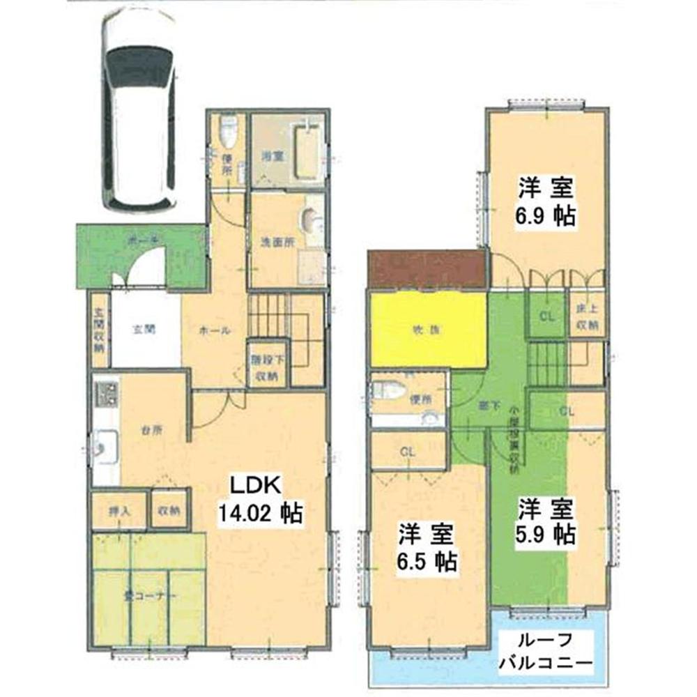 Floor plan. 36,900,000 yen, 4LDK, Land area 105.94 sq m , Building area 105.94 sq m