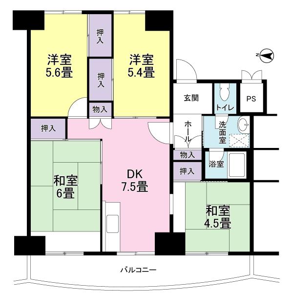 Floor plan. 4DK, Price 13,900,000 yen, Occupied area 70.49 sq m , Balcony area 10 sq m floor plan