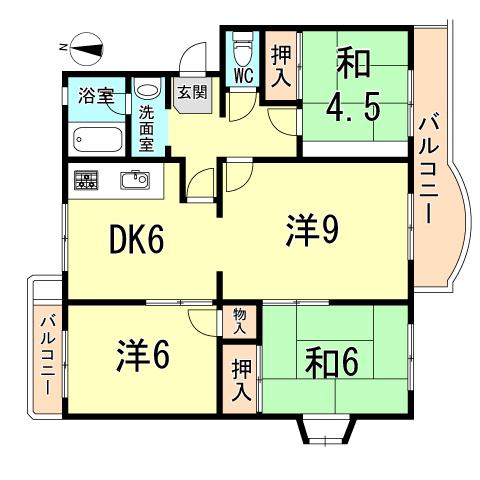 Floor plan. 4DK, Price 14.8 million yen, Footprint 71.5 sq m , Balcony area 10 sq m
