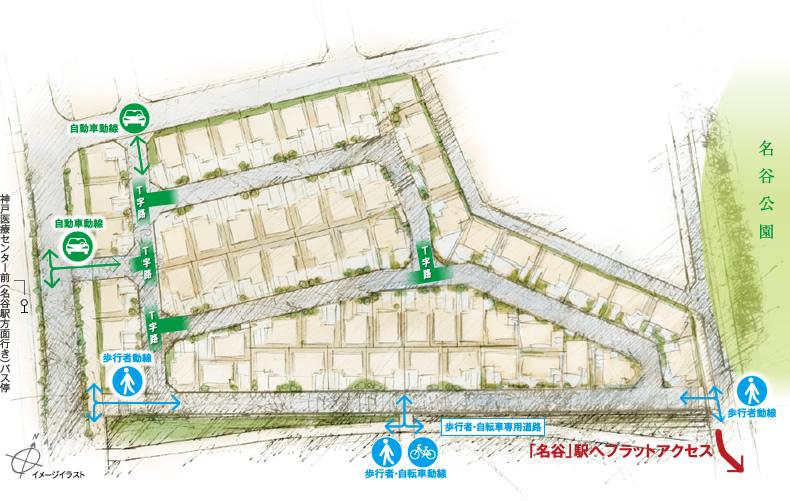 The entire compartment Figure. It features the rooftops with a partition of all 60 House. (1) automobile entrance to the approach (2) city wards from all sections Development Area in the road in two places on the west side only. East from that there is no car entrance, Through outsider vehicle of the city wards will be less. 