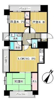 Floor plan. 3LDK, Price 18,800,000 yen, Occupied area 64.67 sq m , Balcony area 10.52 sq m