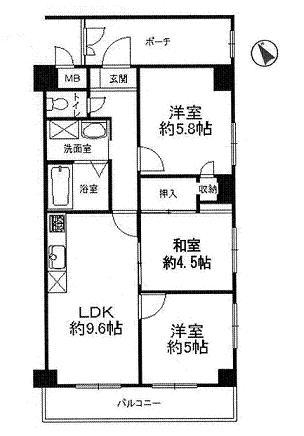 Floor plan. 3LDK, Price 12.6 million yen, Occupied area 55.55 sq m , Balcony area 6.72 sq m