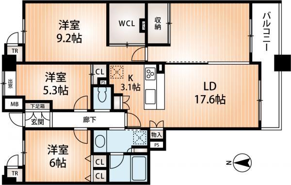 Floor plan. 3LDK, Price 24,800,000 yen, Occupied area 88.18 sq m , Balcony area 10.73 sq m LDK You can also to a broader range of 4LDK If you put a partition.