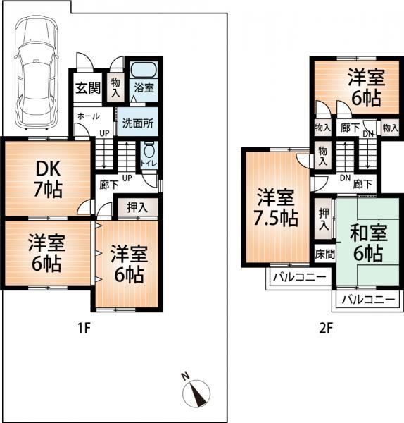 Floor plan. 21 million yen, 5DK, Land area 150.11 sq m , Recommended for Child building area 95.64 sq m children 5DK!