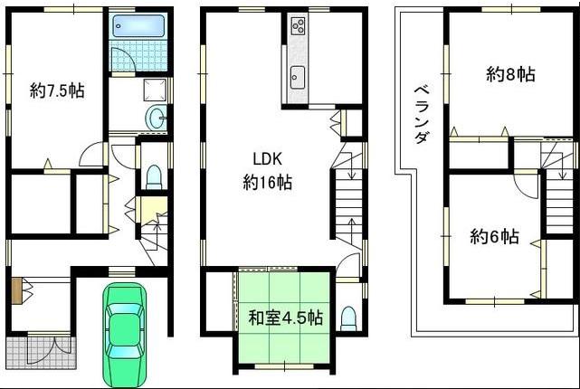 Floor plan. 27,800,000 yen, 4LDK, Land area 69.46 sq m , Building area 114.48 sq m