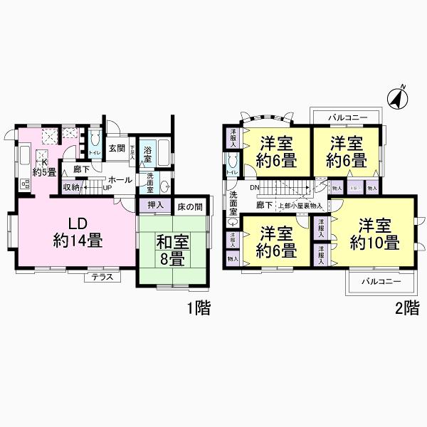 Floor plan. 34,800,000 yen, 5LDK, Land area 184.82 sq m , It is a building area of ​​134.16 sq m floor plan