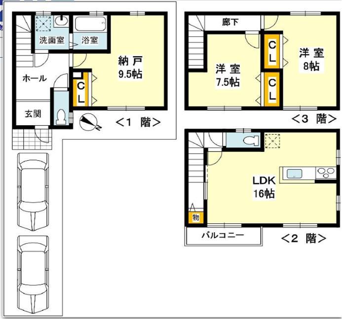 Floor plan. 25,800,000 yen, 3LDK, Land area 89.09 sq m , Building area 102.16 sq m