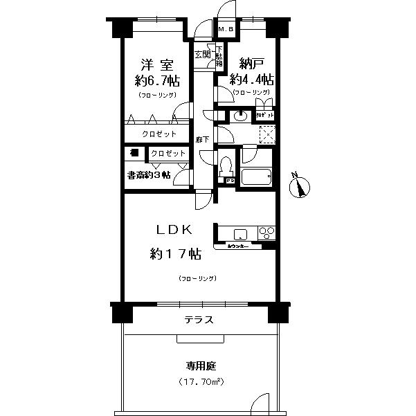 Floor plan. 1LDK + 2S (storeroom), Price 15.8 million yen, Occupied area 66.78 sq m