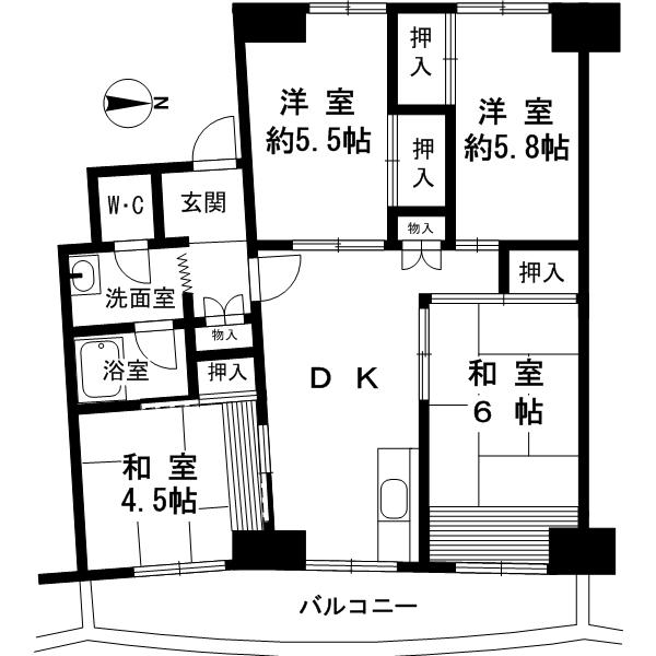 Floor plan. 4DK, Price 12.4 million yen, Occupied area 70.49 sq m , Balcony area 10 sq m