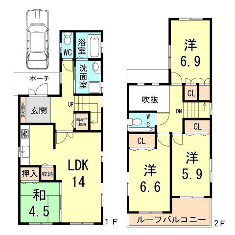 Floor plan. 36,900,000 yen, 4LDK, Land area 105.94 sq m , Building area 94.26 sq m