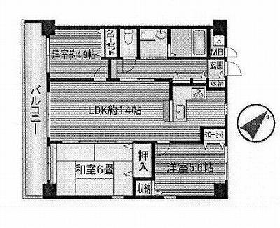 Floor plan. 3LDK, Price 20.8 million yen, Occupied area 70.87 sq m , Balcony area 19.4 sq m