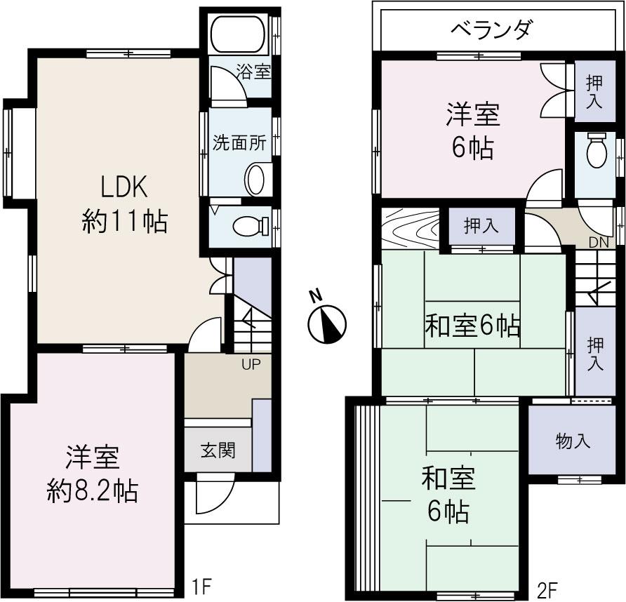 Floor plan. 11.8 million yen, 4LDK, Land area 85.34 sq m , Building area 83.93 sq m