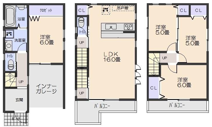 Floor plan. 23.8 million yen, 4LDK, Land area 56.85 sq m , Building area 101.25 sq m