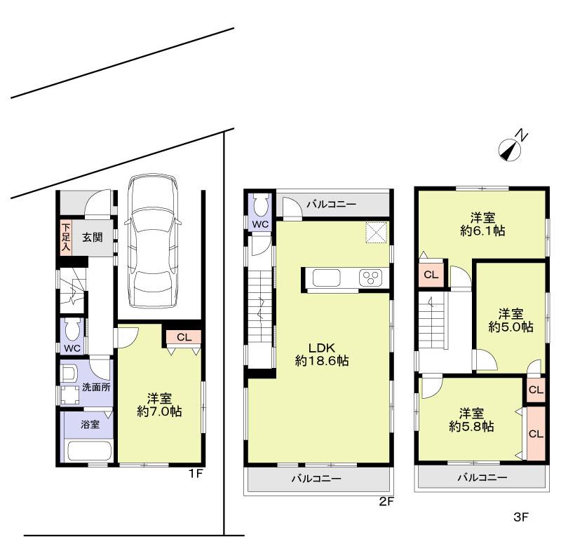 Floor plan. 34,800,000 yen, 4LDK, Land area 114.21 sq m , Building area 114.21 sq m