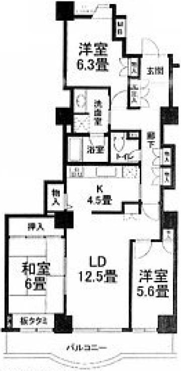 Floor plan. 3LDK, Price 19,800,000 yen, Footprint 87.2 sq m , Balcony area 11.13 sq m