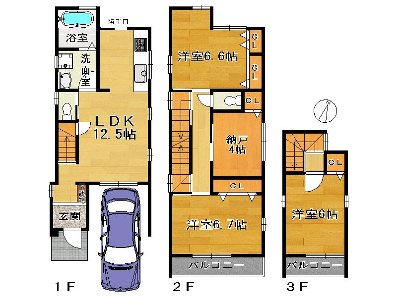 Floor plan. 31,800,000 yen, 3LDK + S (storeroom), Land area 72.75 sq m , Building area 100.47 sq m