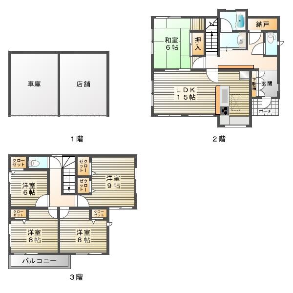 Floor plan. 31,800,000 yen, 5LDK + S (storeroom), Land area 134.85 sq m , Building area 88.1 sq m
