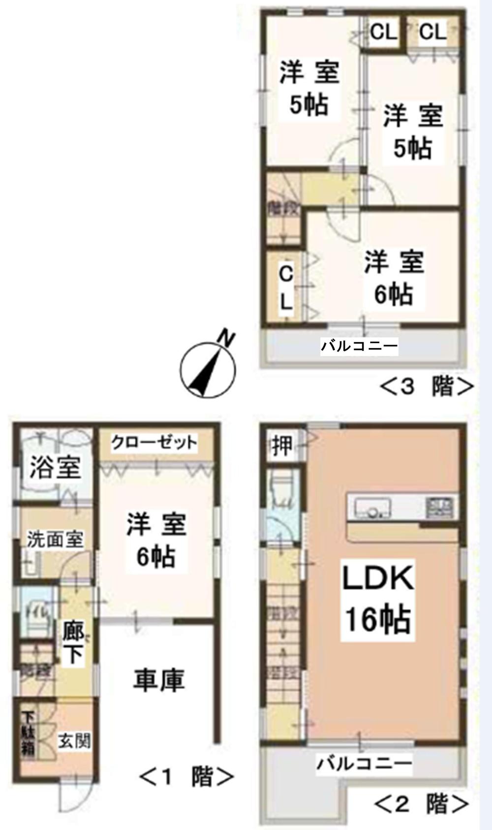 Floor plan. 23.8 million yen, 4LDK, Land area 57.09 sq m , Building area 57.09 sq m