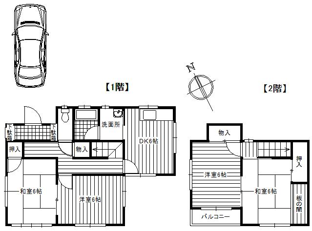 Floor plan. 7.8 million yen, 4DK, Land area 93.24 sq m , Building area 74.52 sq m