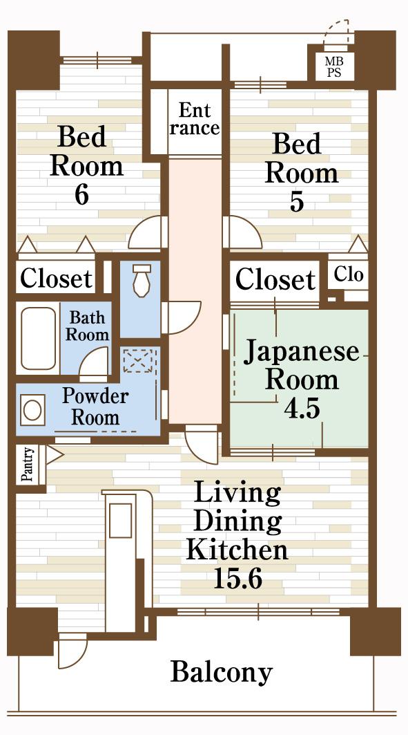 Floor plan. 3LDK, Price 21,800,000 yen, Occupied area 63.67 sq m , Balcony area 11.05 sq m