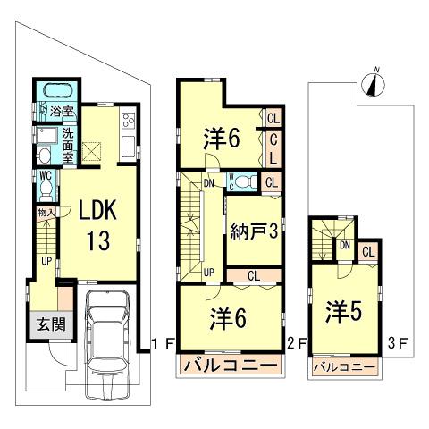 Floor plan. 33,800,000 yen, 3LDK+S, Land area 72.75 sq m , Building area 100.47 sq m