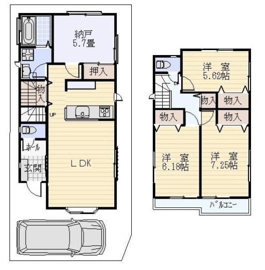 Floor plan. 37,800,000 yen, 4LDK, Land area 90.62 sq m , Building area 90.98 sq m