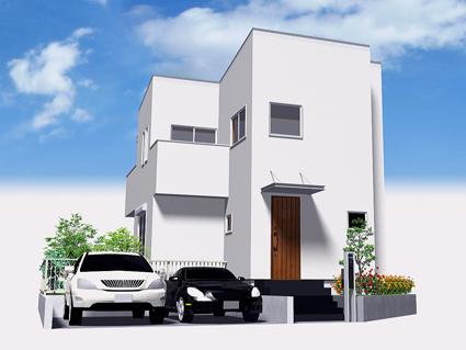 Rendering (appearance).  ◆ Rendering (4 Building) 2 car parking spaces are passenger car parallel! Is a corner lot! 