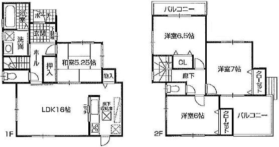 Floor plan. (No. 1 point), Price 27.3 million yen, 4LDK, Land area 186.62 sq m , Building area 95.17 sq m