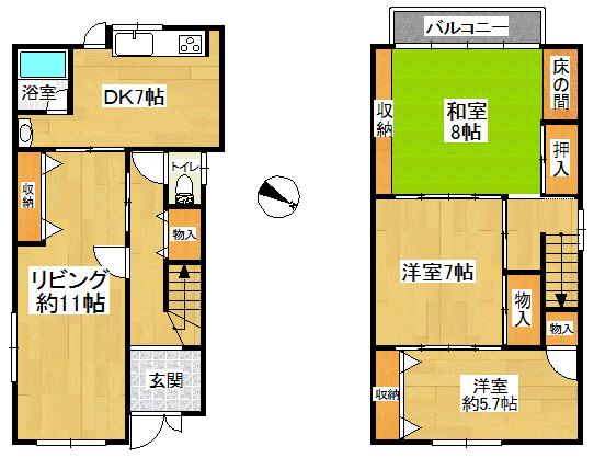 Floor plan. 16.8 million yen, 3LDK, Land area 73.87 sq m , Please feel free to tell us your preview is per building area 81.4 sq m local vacant house.