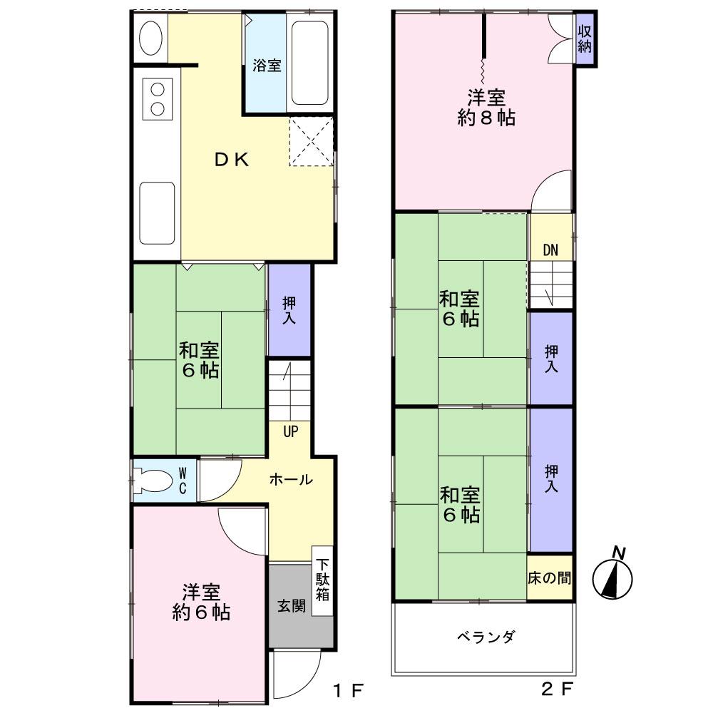 Floor plan. 15.8 million yen, 5DK, Land area 78.92 sq m , Building area 79.47 sq m