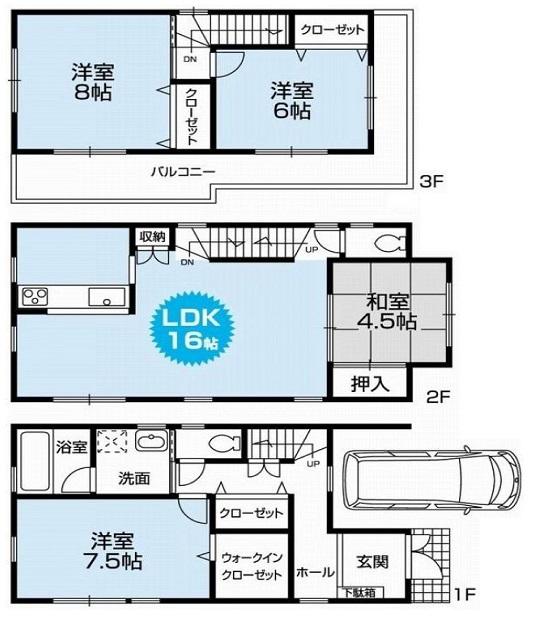 Floor plan. 27,800,000 yen, 4LDK, Land area 69.46 sq m , Building area 114.48 sq m