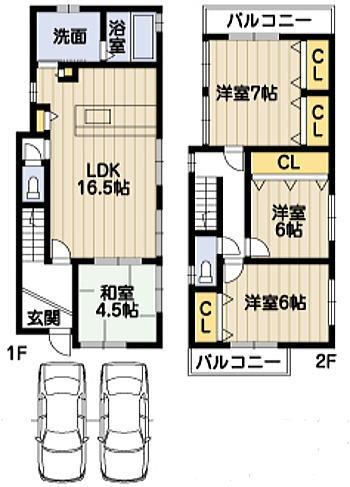 Floor plan. 36,800,000 yen, 4LDK, Land area 90.58 sq m , Building area 96.79 sq m