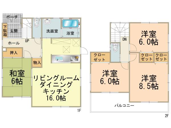 Floor plan. 26,800,000 yen, 4LDK, Land area 191.95 sq m , Building area 98.82 sq m