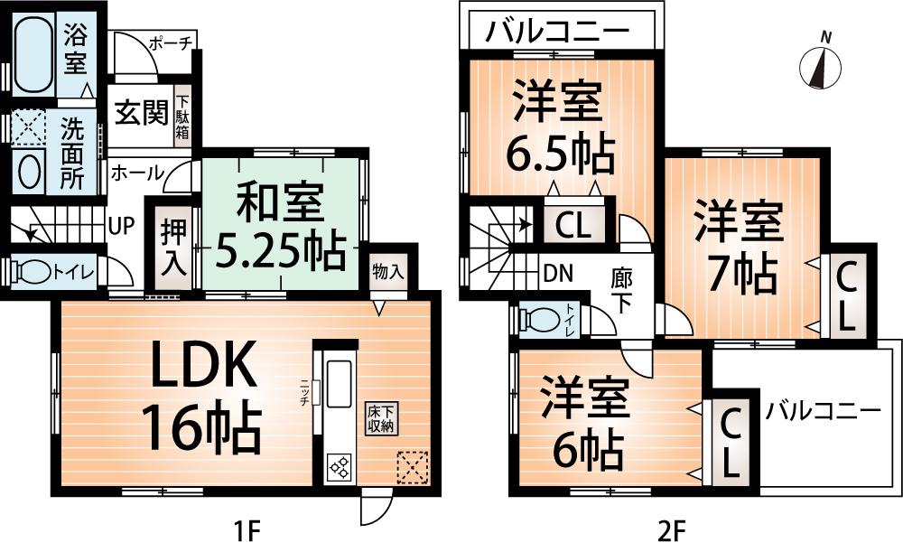 Floor plan. (No. 1 point), Price 27.3 million yen, 4LDK, Land area 186.62 sq m , Building area 95.17 sq m