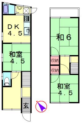 Floor plan. 8.5 million yen, 3DK, Land area 58.52 sq m , Building area 48.97 sq m