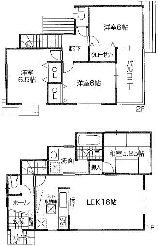 Floor plan. 30,800,000 yen, 4LDK, Land area 127.36 sq m , Building area 91.93 sq m