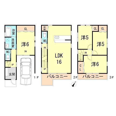 Floor plan. 23.8 million yen, 4LDK, Land area 57.09 sq m , Building area 101.25 sq m