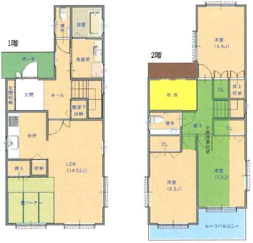 Floor plan. 36,900,000 yen, 4LDK, Land area 105.94 sq m , Building area 94.26 sq m