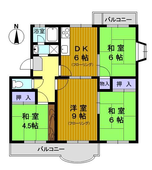 Floor plan. 4DK, Price 10.8 million yen, Footprint 71.5 sq m , Balcony area 10 sq m