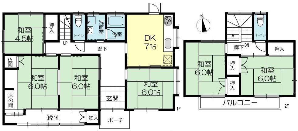 Floor plan. 30.5 million yen, 6DK, Land area 185.07 sq m , Building area 119.57 sq m