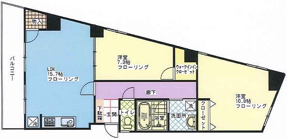 Floor plan. 2LDK, Price 8.3 million yen, Occupied area 67.65 sq m