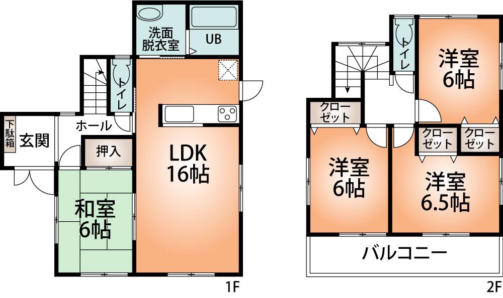 Floor plan. ( [No. 4 place] ), Price 26,800,000 yen, 4LDK, Land area 190.38 sq m , Building area 94.77 sq m