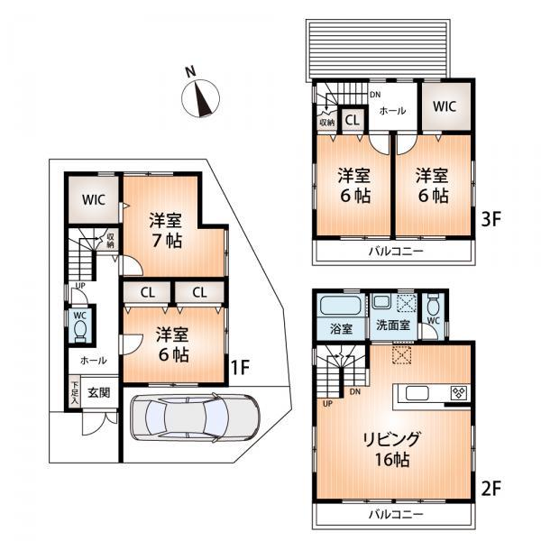 Floor plan. 25,800,000 yen, 4LDK, Land area 76.63 sq m , Building area 110.95 sq m