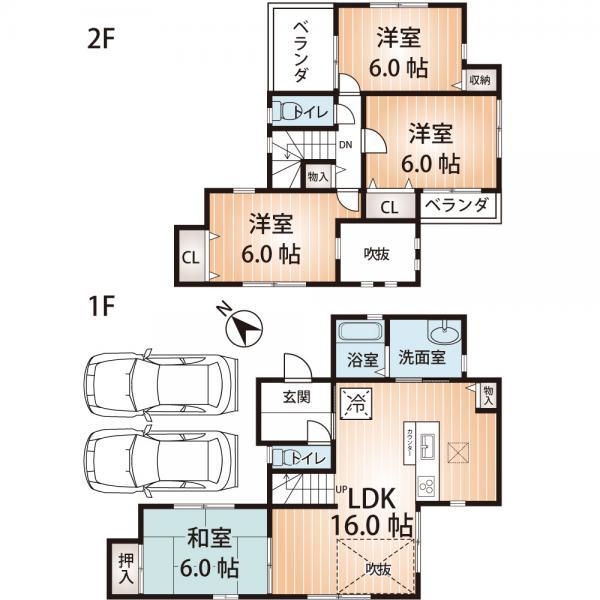 Floor plan. 22,800,000 yen, 4LDK, Land area 120.74 sq m , Building area 94.94 sq m
