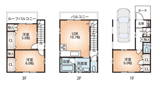 Floor plan. 21,800,000 yen, 3LDK, Land area 49.7 sq m , Building area 88.29 sq m